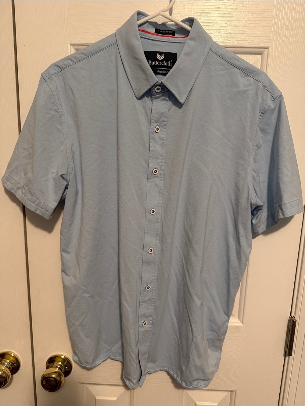 Buttercloth Light Blue Short-Sleeve Button-Down Shirt